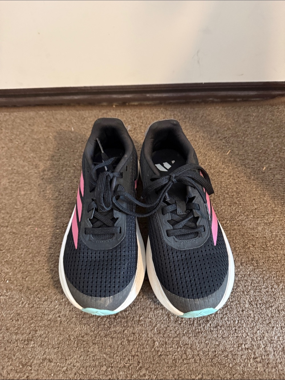 Adidas Girl’s Black and Pink Running Sneakers
